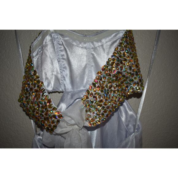 La Femme Embellished Strapless White Tulle Dress Size 00 - Picture 7 of 9